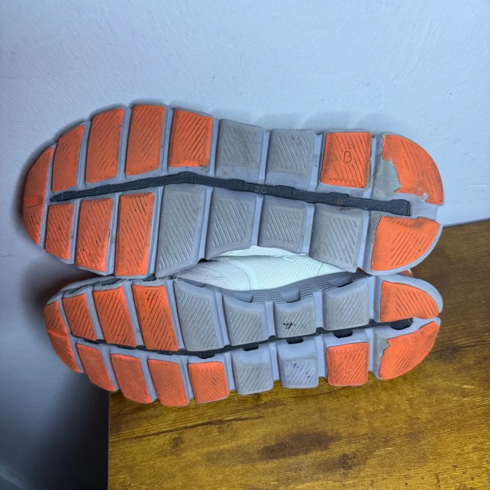 On Cloud X Running Shoes Womens Size 8.5 White Orange 40.99701